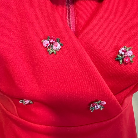 Girl’s floor-length red dress - vintage -size 7 - Picture 3 of 8